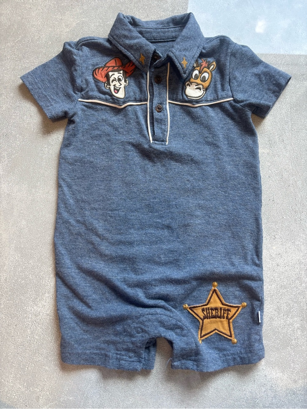 Little Sleepies Toy Story The Roundup Gang Polo Shorty Romper